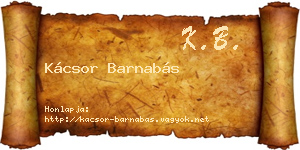 Kácsor Barnabás névjegykártya