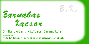 barnabas kacsor business card
